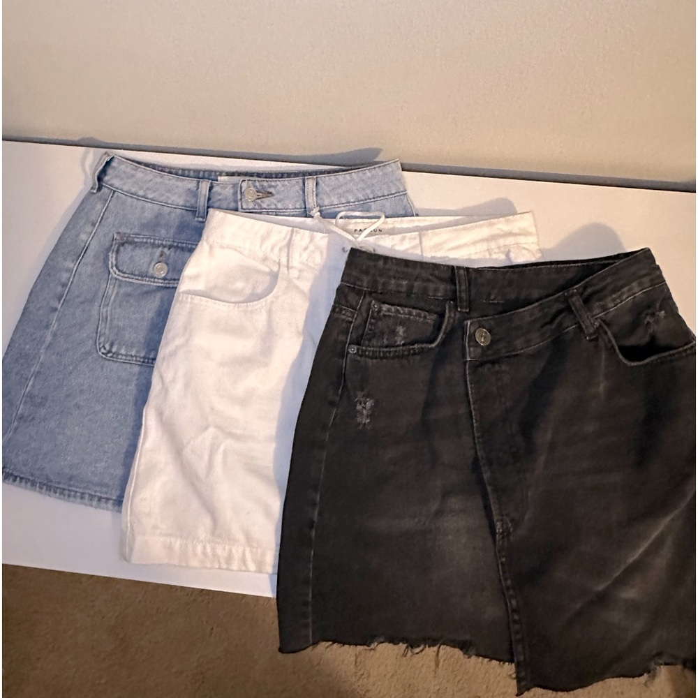3 denim skirts